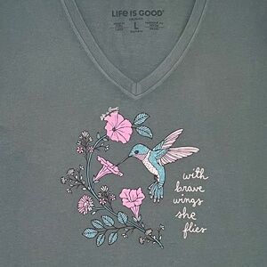 Life is Good Women's Short Sleeve With Brave Wings She Flies Crusher T